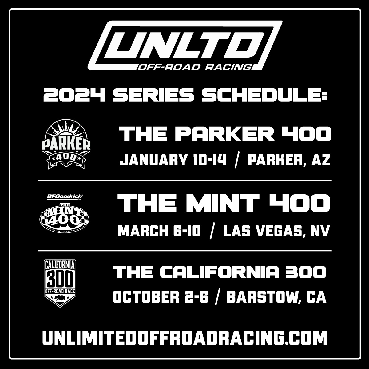 2024 Unlimited OffRoad Racing Series Schedule Short Course Racer